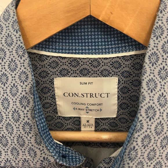 Elegant Blue Patterned Men's Shirt - Picture 3 of 6